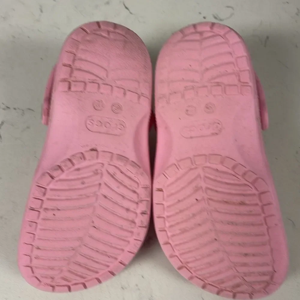 CROCS Unisex-Child Classic Glitter Clogs Kids Sparkly Flamingo Pink Size 12